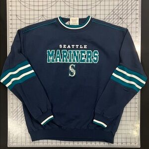 Lee Navy Blue Seattle Mariners Crewneck Sweater - Vintage 90s